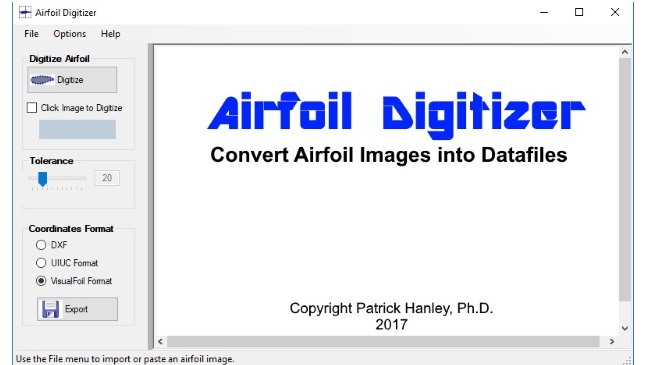 Convert airfoil image to DXF file